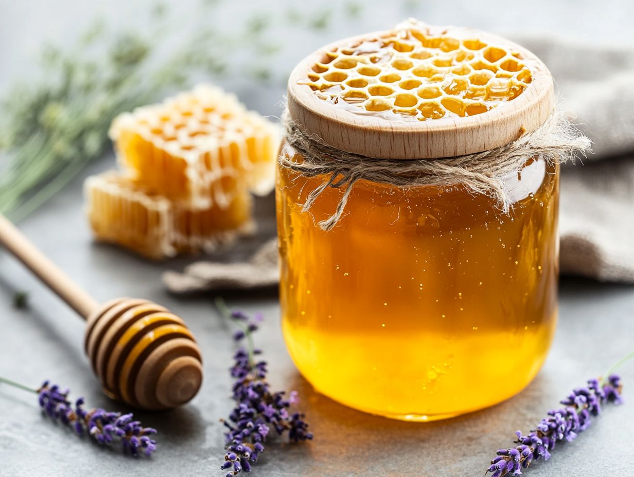 An infographic illustrating key takeaways about honey.