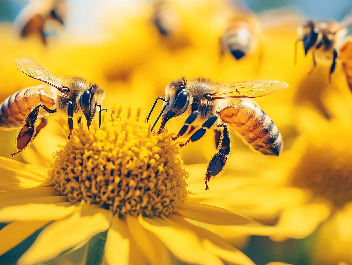 Honey bees working together to keep their hive clean