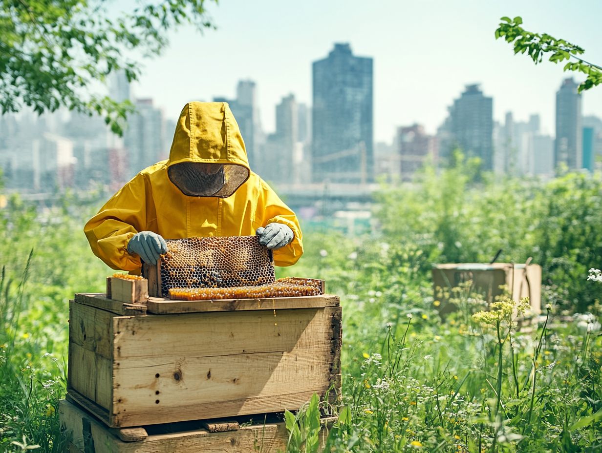 Image showing the best hive for urban beekeeping - a top bar hive.