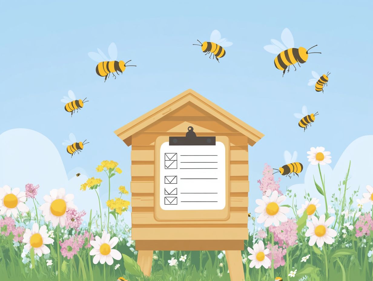 A visual checklist for successful hive management to ensure thriving bee colonies.