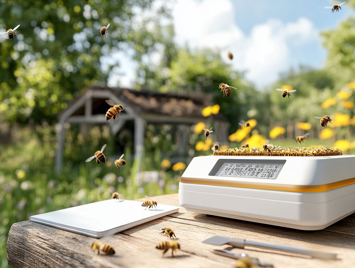 An example of a hive scale showing weight accuracy.