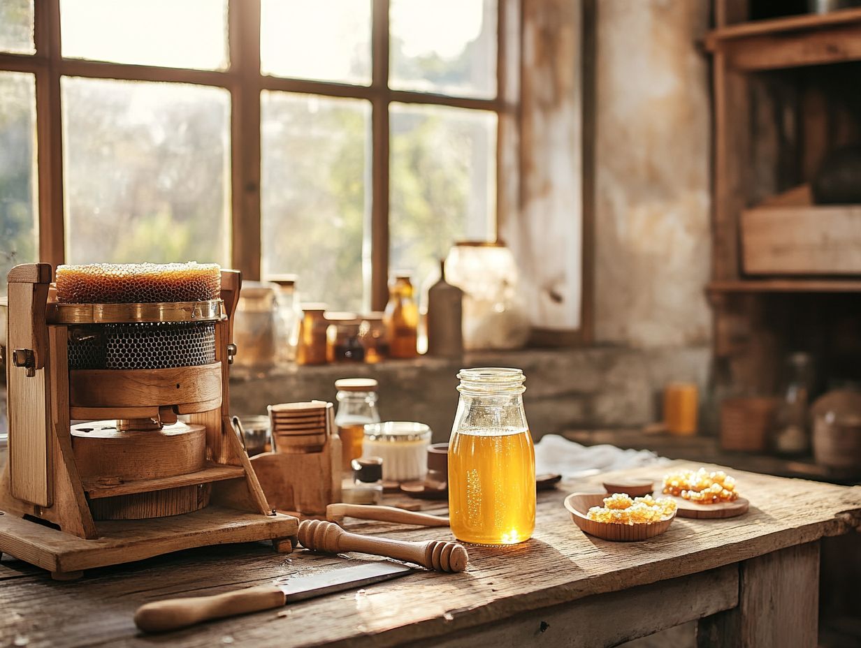 Honey Pumping Method in action, showing equipment used for efficient extraction.