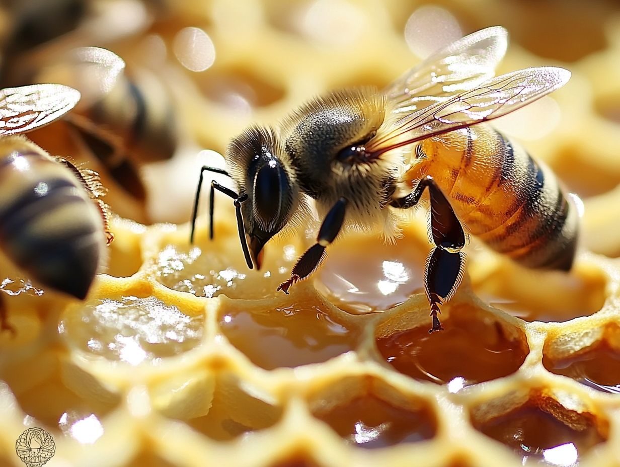 Illustration of honeybee communication through dance