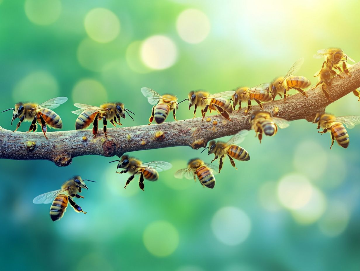 The queen bee's role in the swarming process illustrated