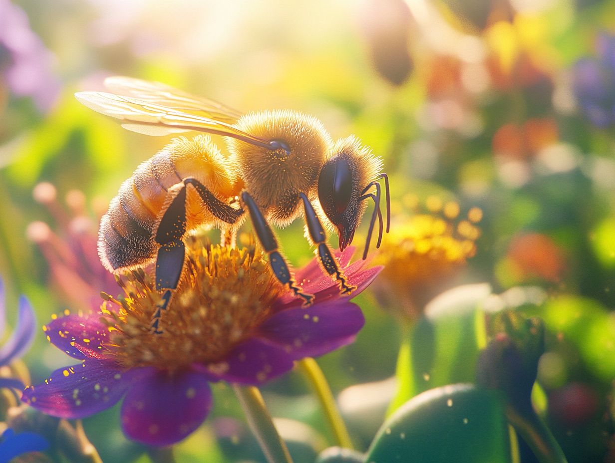 Illustration of Bees Using Their Sense of Touch in Nature