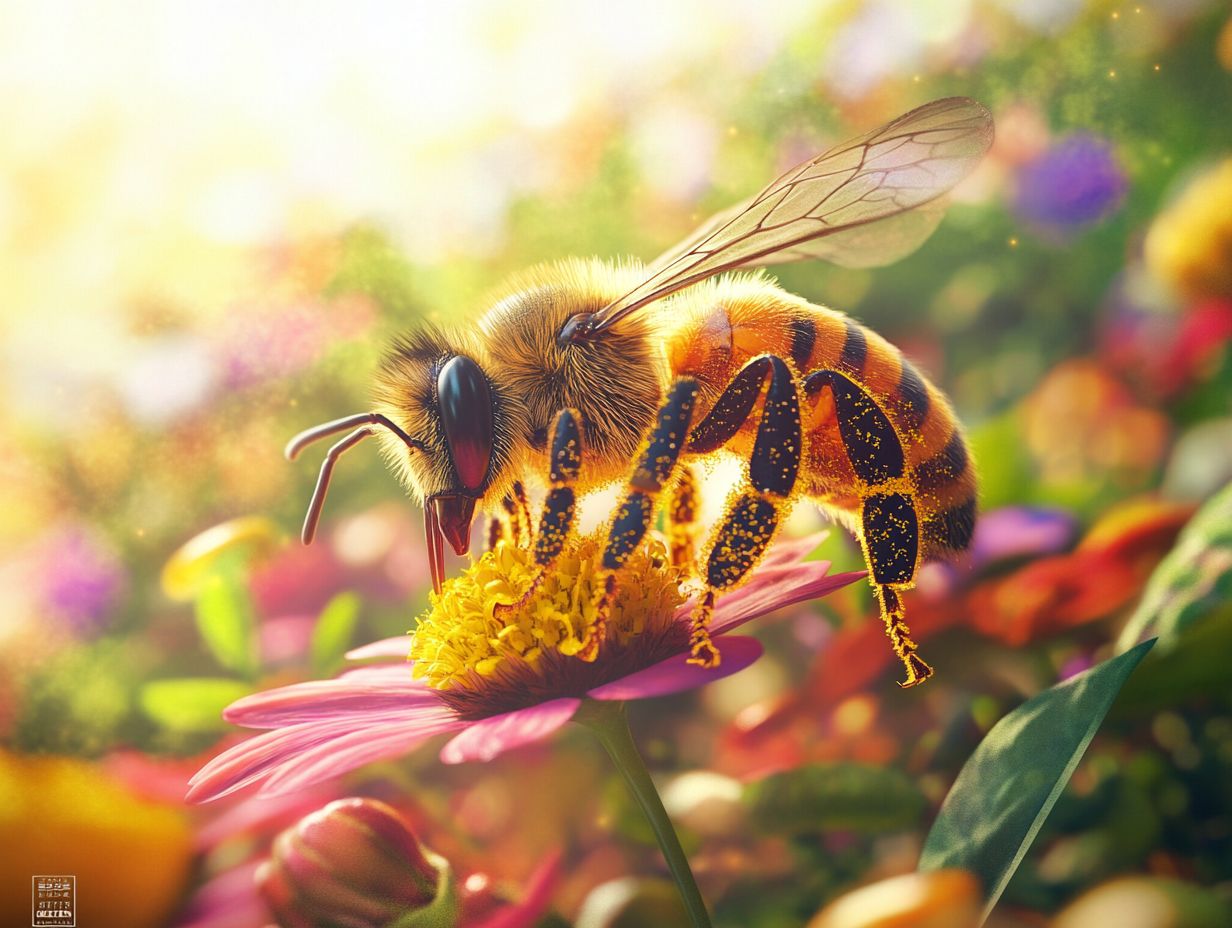 Bee using its senses for self-defense against predators.