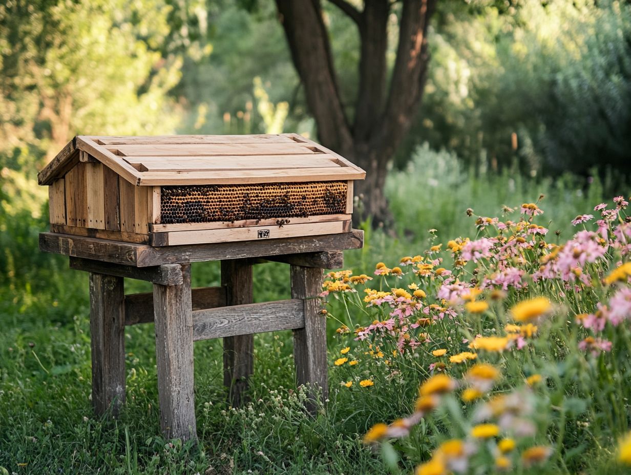 Example of plastic stands for beekeeping