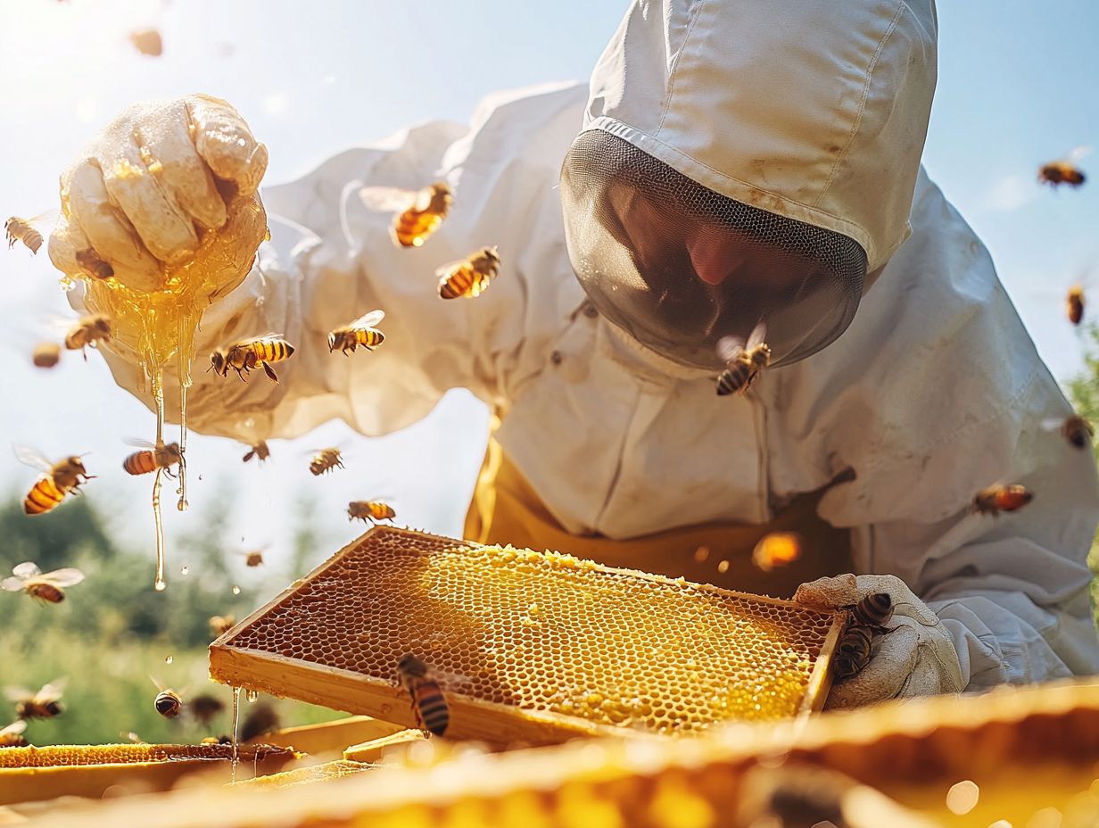 Beekeeper preparing for honey extraction