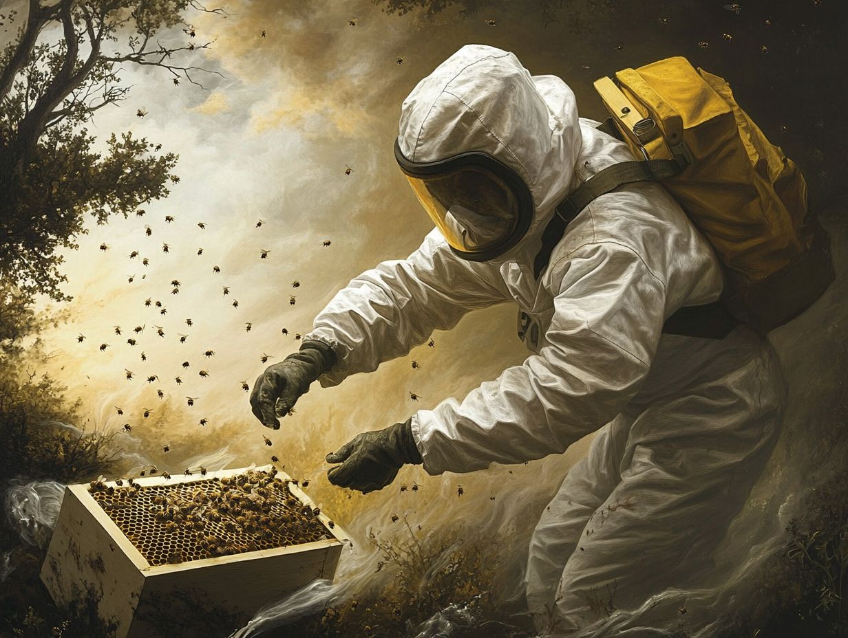 Image showing steps to take if your beekeeping hive is damaged by wind.