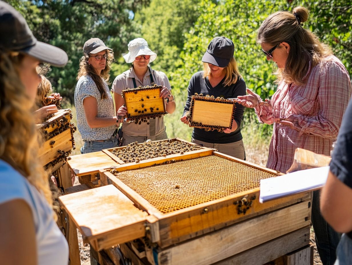 A diagram illustrating research and education in hive management