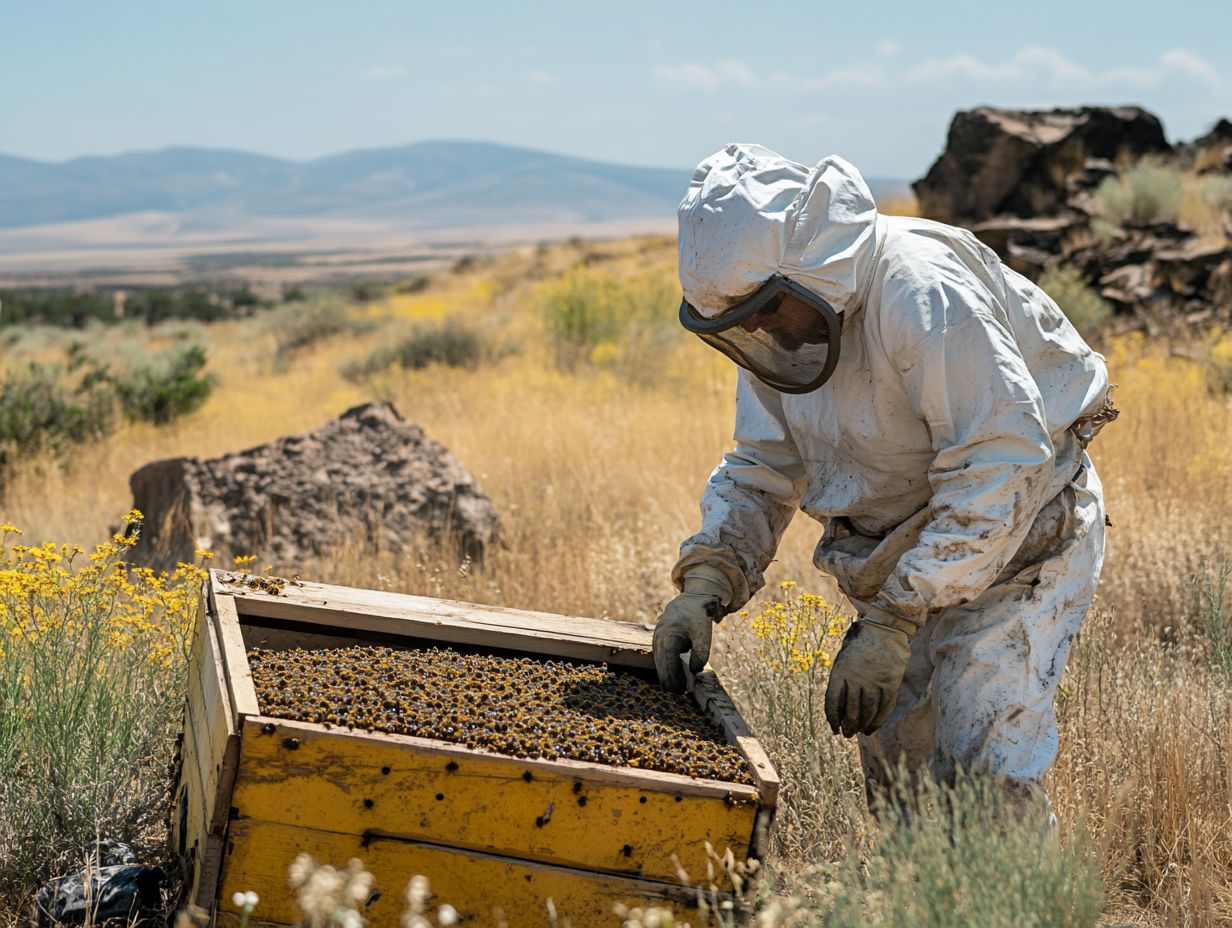 Infographic showing key takeaways for managing bees during drought