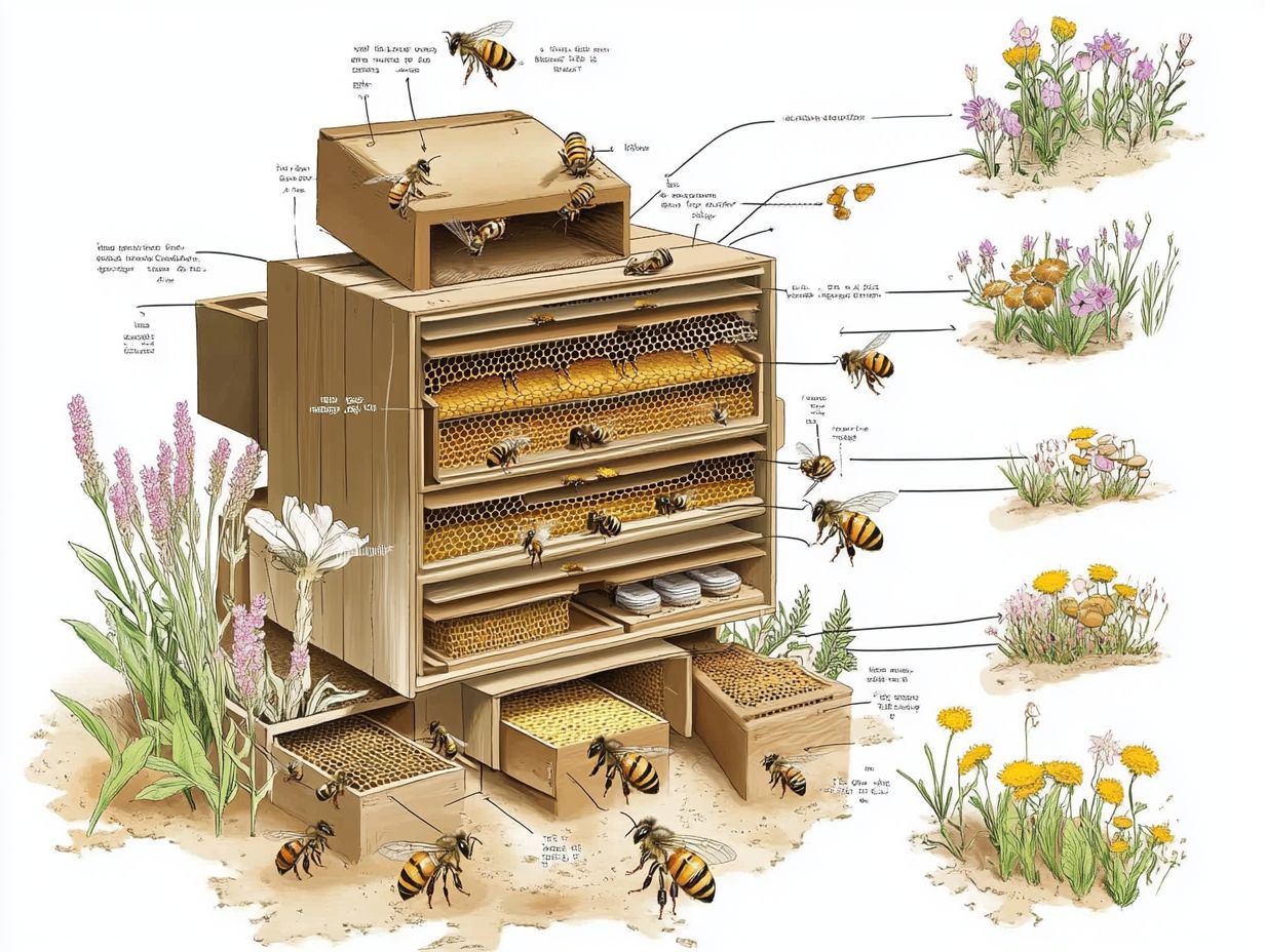 Infographic summarizing key takeaways for optimizing hive layout.