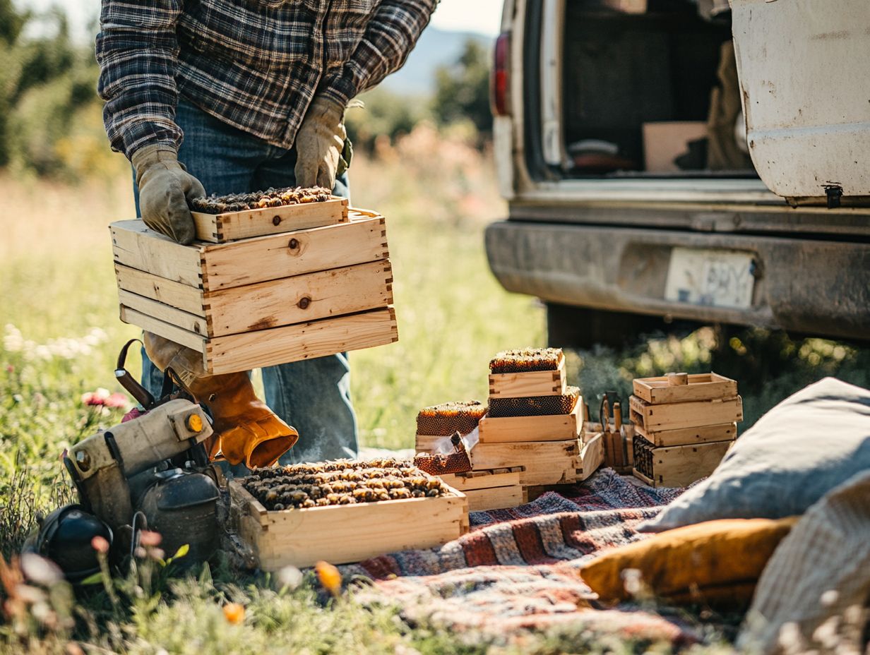 Visual guide to safely packing beekeeping equipment for transport