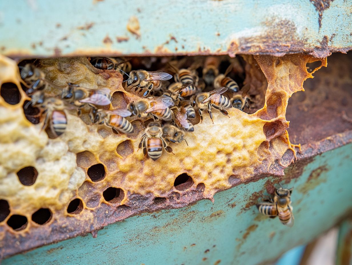 Visual guide on preventing hive stress in honeybees