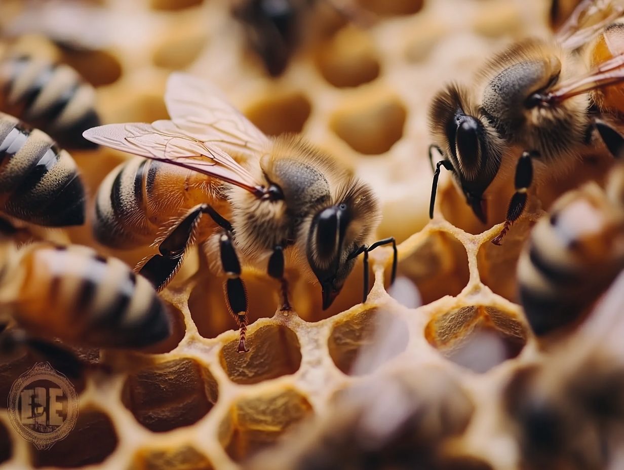 Example of poor brood pattern showing uneven cell spacing