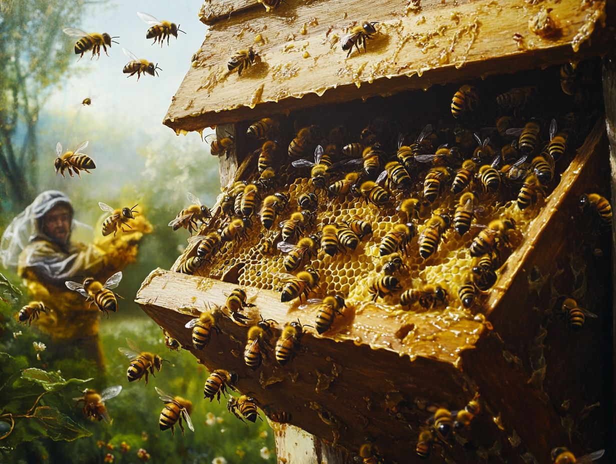 Visual guide on managing a bee hive