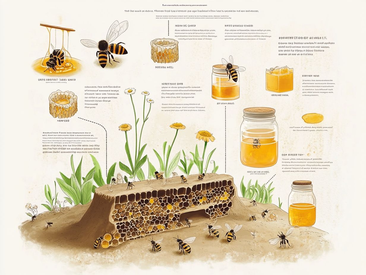 Image showing the process of labeling and selling honey