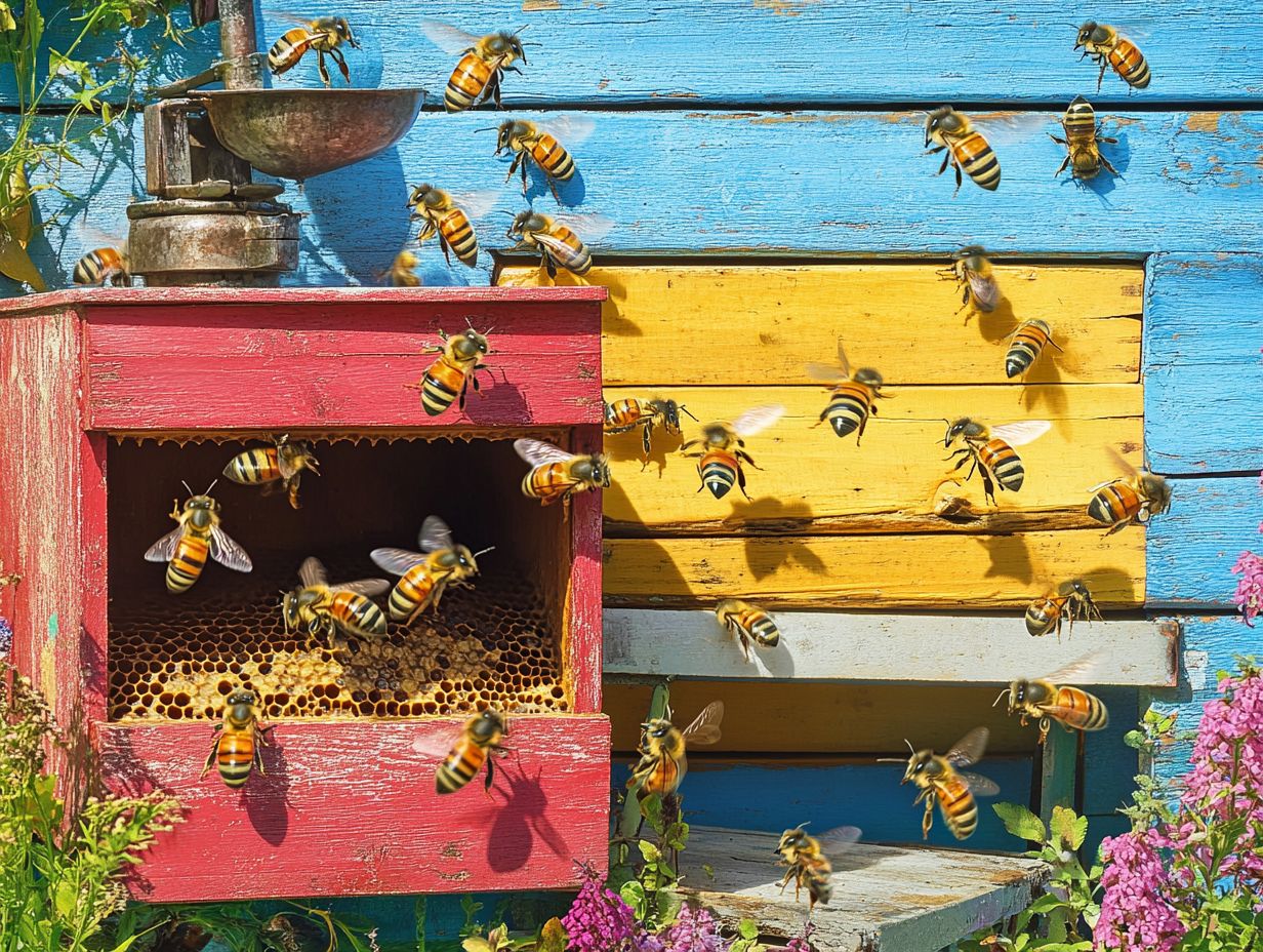 A beekeeper utilizing equipment to manage bee behavior effectively.