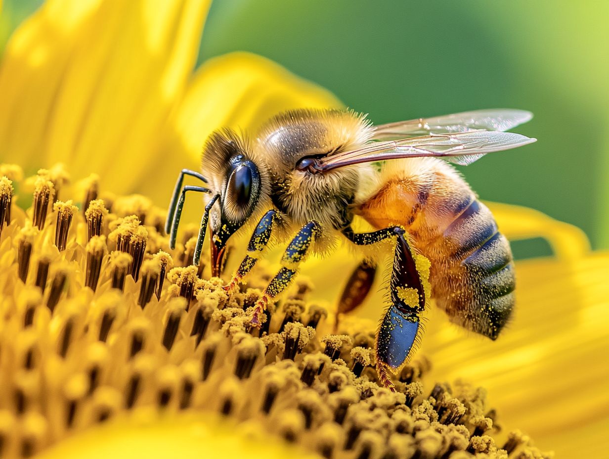 A garden filled with blooming flowers that attract bees, illustrating their important role in pollination.