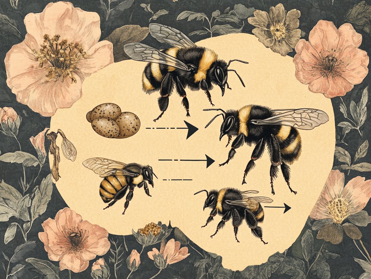 A bumblebee's lifespan varies by caste, from queens to drones and workers.