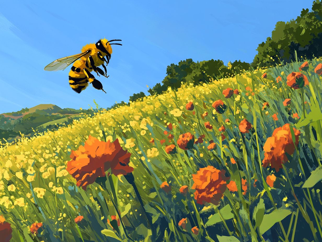 A thriving bee pollinating crops, vital for sustainable agriculture