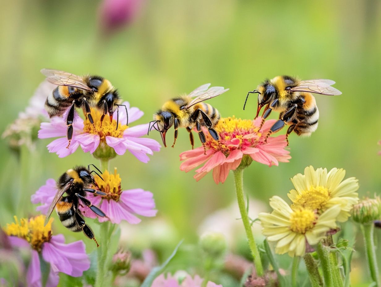 An infographic summarizing the top five most common bee species.