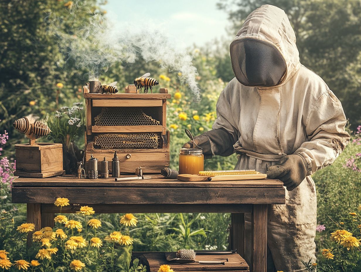 An illustration of the top 5 must-have items for beekeepers