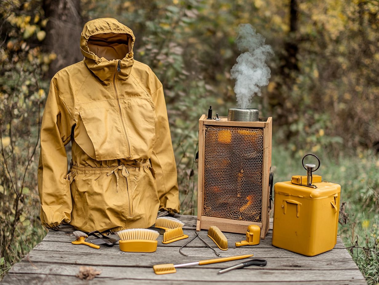 Illustration of essential tools for hive maintenance.