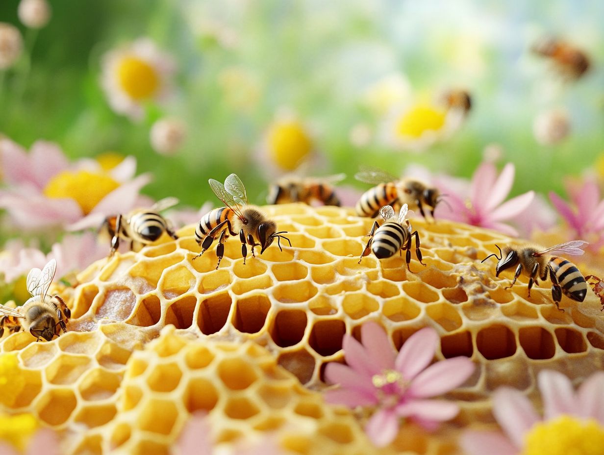 A diagram illustrating the communication methods of bees within a hive