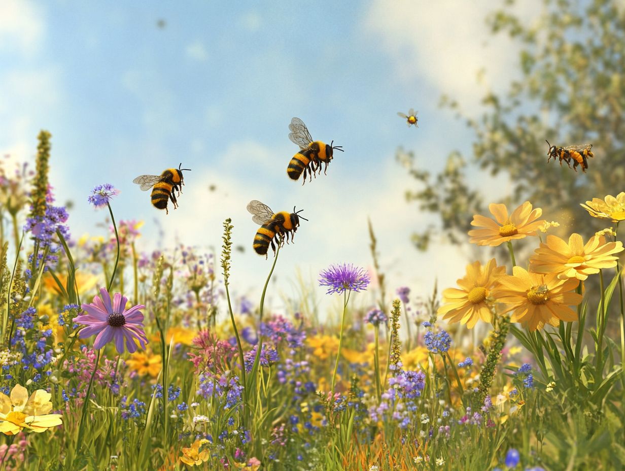 A garden filled with native flowers that attract bees