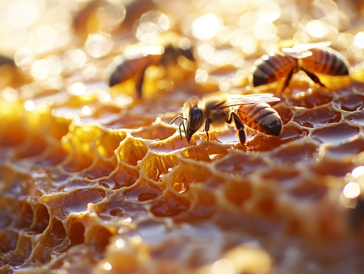 Visual representation of key takeaways about beeswax and honeycomb.