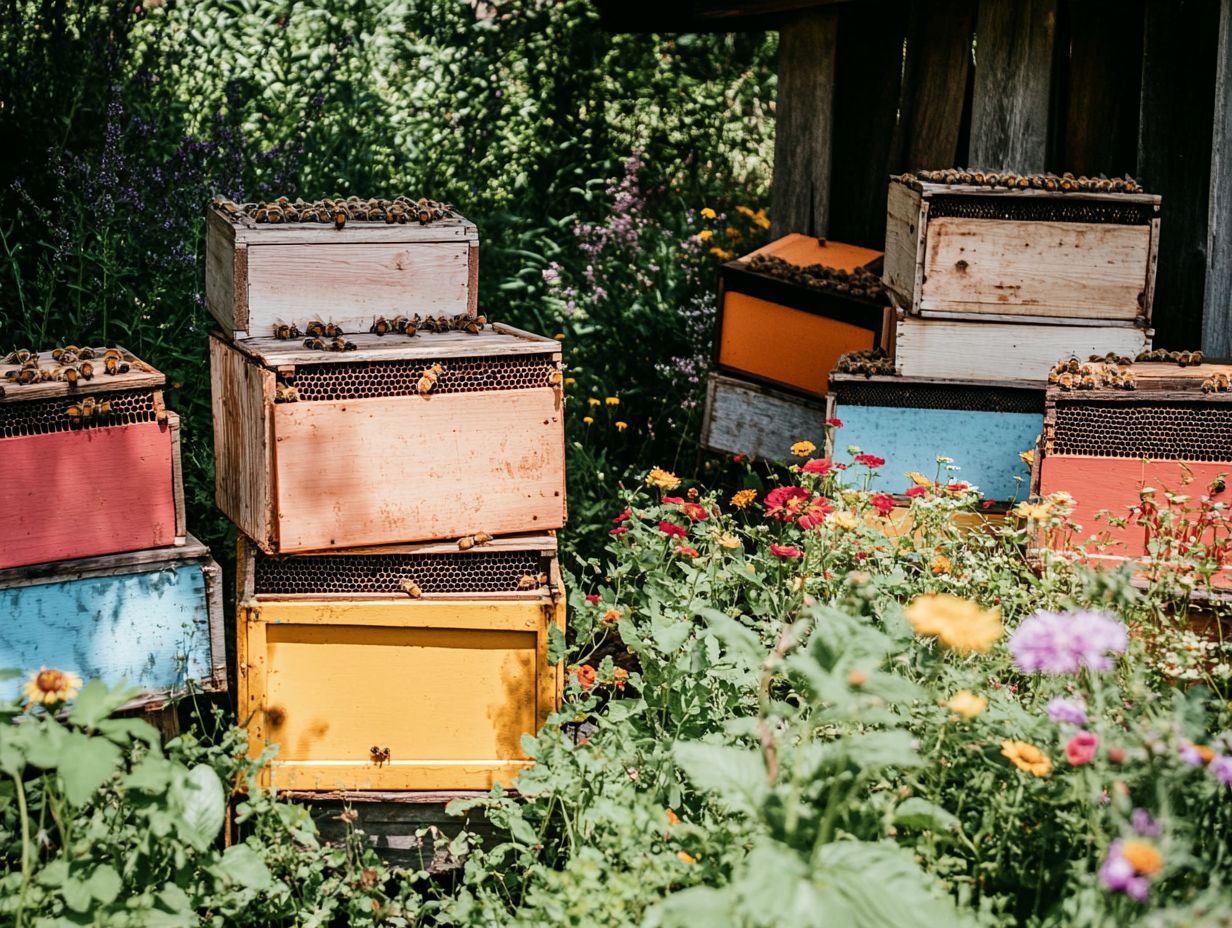 Infographic showing different types of beekeeping hives