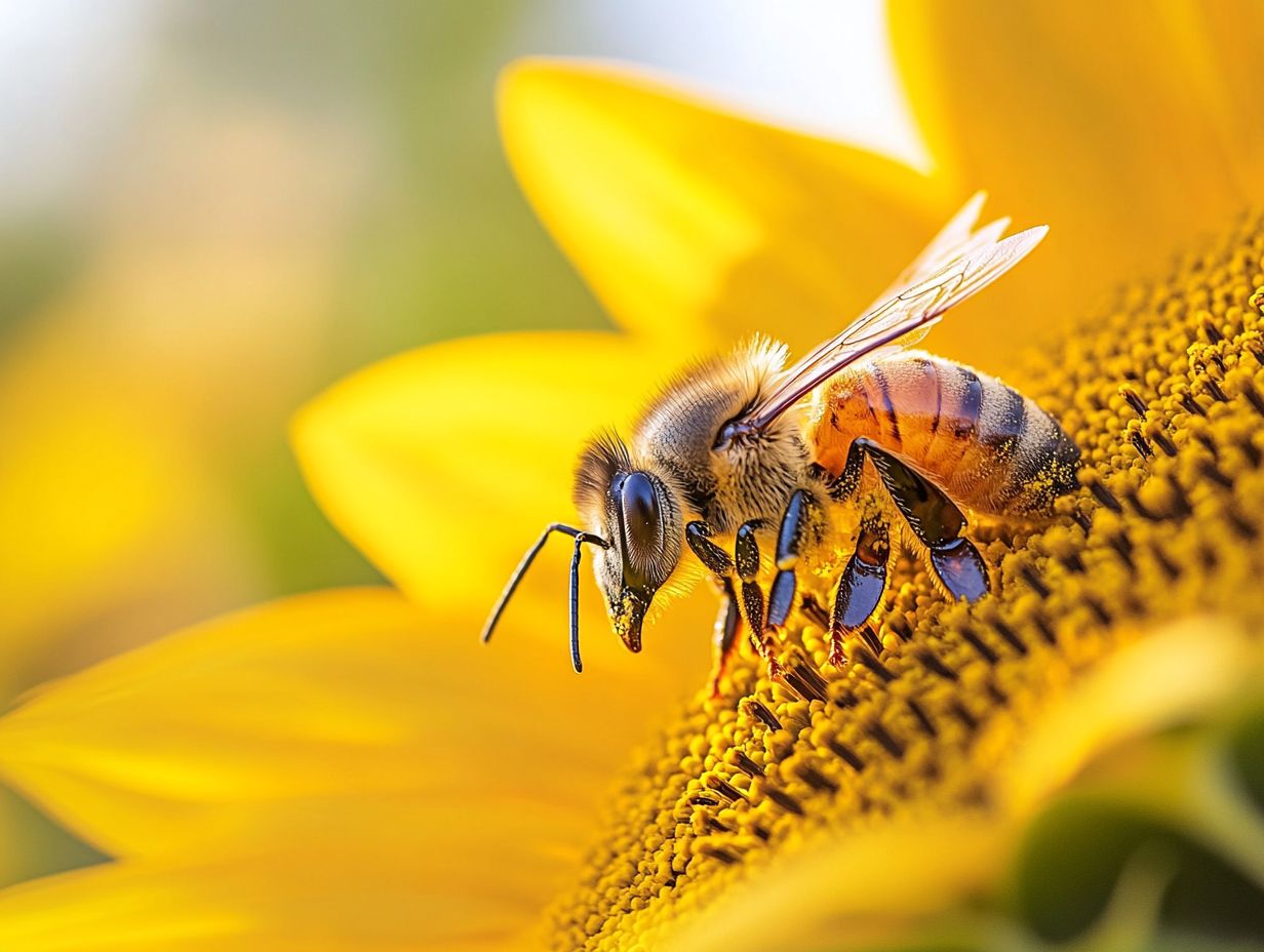 A close-up of honey bees showcasing their unique anatomy and behaviors