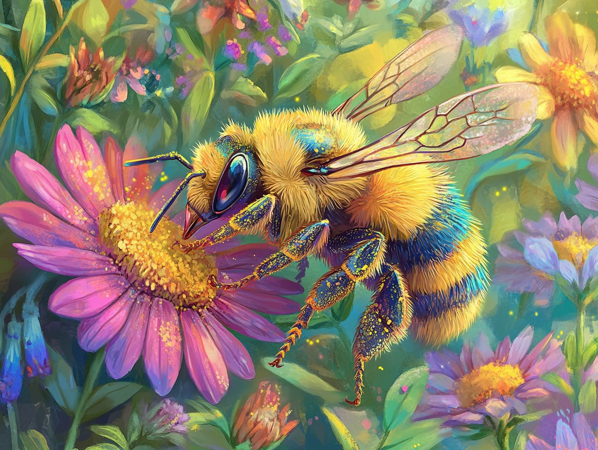 Illustration summarizing the key contributions of bees to our ecosystem.