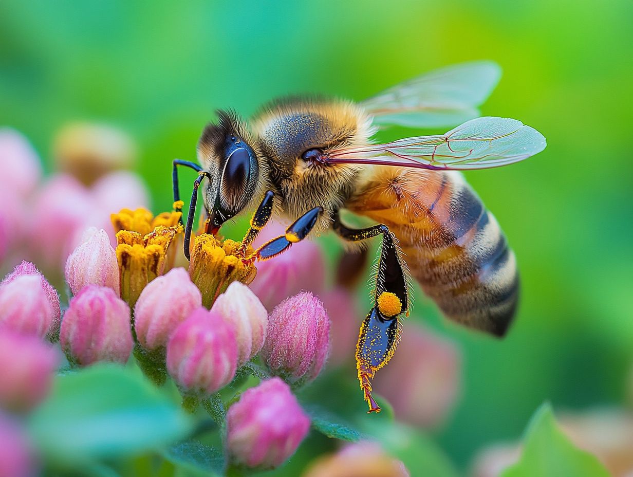 An infographic showing foods that depend on bee pollination